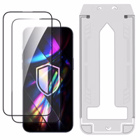 LCD apsauginis stikliukas (2 vnt.) su aplikatoriumi 3mk Hardy Hardura 9H Apple iPhone 17 Pro Max juodas