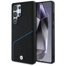 BMW odinis tekstūruotas ir lygus MagSafe dėklas, skirtas Samsung Galaxy S25 Ultra – juodas
