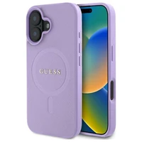 Guess Saffiano Magnetinis Dėklas telefonui iPhone 16 - violetinis