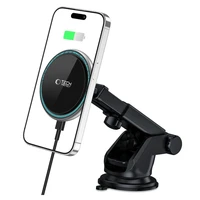 Tech-Protect A2 automobilinis laikiklis telefonui su MagSafe 15W indukciniu įkrovikliu prietaisų skydeliui - juodas