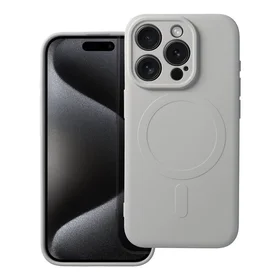 SILICONE MAG COVER dėklas telefonui suderinamas su MagSafe iPhone 15 Pro titano