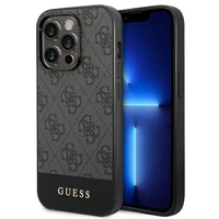 Guess GUHCP14XG4GLGR iPhone 14 Pro Max 6.7" pilkas/pilkas kietas dėklas 4G Stripe kolekcija