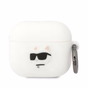 Karl Lagerfeld KLA3RUNCHH AirPods 3 dėklas silikoninis baltas Karl Head 3D