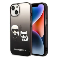 Karl Lagerfeld KLHCP14MTGKCK iPhone 14 Plus 6,7 "kietasis dėklas juodas / juodas gradientinis Ikonik Karl & Choupette