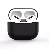 AirPods dėklas silikoninis minkštas ausinėms juodas (C)