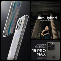 Dėklas telefonui Spigen Crystal Hybrid iPhone 15 Pro Max - skaidrus (m)