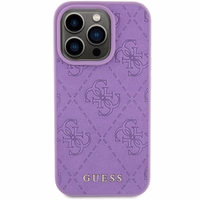Guess Odinis 4G Įspaustas dėklas telefonui iPhone 15 Pro - violetinis