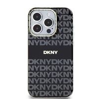 DKNY IML mono ir dryžuotas magnetinis dėklas telefonui iPhone 15 Pro – juodas
