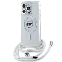 Karl Lagerfeld IML Choupette Head & Cord Magnetinis dėklas iPhone 13 Pro Max - skaidrus