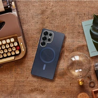 GENTLEMAN MAG COVER Dėklas telefonui, suderinamas su MagSafe, skirtas SAMSUNG A56 tamsiai mėlynas