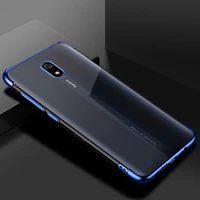 Xiaomi Redmi 8A - skaidrus mėlynas Gel TPU dėklas su elektroplatingo rėmu