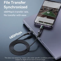 Yesido adapteris OTG GS24 - Type C (vyras) į Type C (moteris) - su LCD ekranu juodas