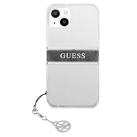 Guess GUHCP13SKB4GGR iPhone 13 mini 5.4" permatomas kietas dėklas 4G Pilkas Dirželis Žavesio