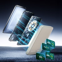 Blavec Išorinė baterija 10000mAh BJ-04 Plona 13,5mm - Type C - 22,5W magnetinė Magsafe 3 in 1 (PBBJ04-MC10GD) auksinė stiklas