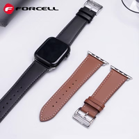 FORCELL F-DESIGN FA20 ekologiškos odos dirželis APPLE laikrodžiui 42 / 44 / 45 / 49 mm rudas