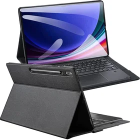 DUX DUCIS dėklas DK sulankstomas su belaidže klaviatūra su apšvietimu SAMSUNG Tab S10 Ultra/S9 Ultra/S8 Ultra juodas