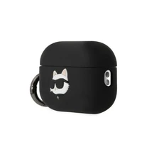 KLAP2RUNCHK AirPods Pro 2 dėklas juodas silikoninis Choupette Head 3D