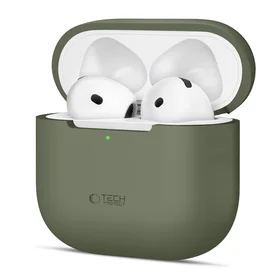 Tech-Protect silikoninis dėklas Apple AirPods 4 ausinėms - alyvinis