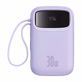 Išorinė baterija Baseus QPow 2 10000mAh 30W 2xUSB-C (violetinė)
