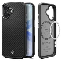 Spigen Enzo Aramid "T" MagSafe dėklas iPhone 17 - juoda ir sidabrinė