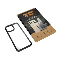 PanzerGlass ClearCase antibakterinis karinės klasės sertifikuotas dėklas telefonui iPhone 13 Pro Max – skaidrus ir juodas