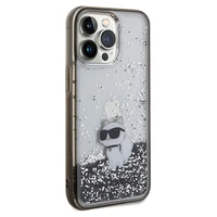 Karl Lagerfeld Liquid Glitter Choupette dėklas telefonui iPhone 13 Pro / 13 - permatomas