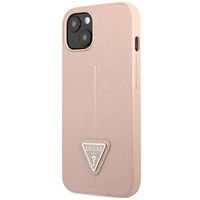 Guess GUHCP14MPSATLP iPhone 14 Plus 6.7 "rožinis/rožinis kietas dėklas SaffianoTriangle Logo