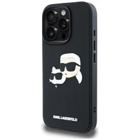 Karl Lagerfeld HC 3D Guminis Dvigubų Galvų dėklas iPhone 16 Pro Max - juodas