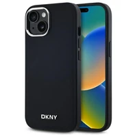 DKNY Paprastas logotipas Magnetinis dėklas telefonui iPhone 15 Plus - juodas