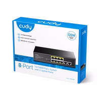 Cudy FS1010P tinklo komutatorius Fast Ethernet (10/100) Maitinimas per Eternetą (PoE) Juoda