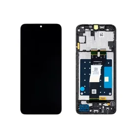 Ekranas Samsung A057 A05s su lietimui jautriu stikliuku su rėmeliu juodas ORG