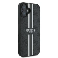 Guess 4G Spausdintų juostų MagSafe dėklas telefonui iPhone 16 Plus - juodas