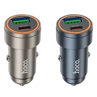 Automobilinis įkroviklis Hoco Z57A 30W USB-C/USB-A pilkas
