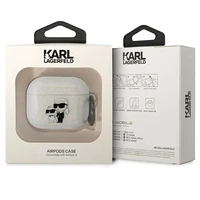 Karl Lagerfeld KLA3HNKCTGT Airpods 3 dėklas permatomas Blizgučiai Karl&Choupette