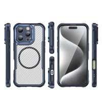 Lyderiaujanti serija Magnetinis silikoninis dėklas telefonui iPhone 16 Pro Max (m) - mėlynas