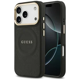 Guess Peony Hot Stamp MagSafe dėklas telefonui iPhone 17 Pro Max - juodas