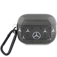 Mercedes MEAP28DPMGS AirPods Pro 2 (2022/2023) dėklas su didelio žvaigždės rašto dizainu, juodas