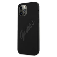 Guess GUHCP12LLSVSBK iPhone 12 Pro Max 6.7" juodas/juodas kietas dėklas Script Vintage
