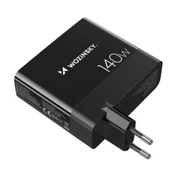 GaN Wozinsky CGWCB 140W sieninis įkroviklis 3 x USB-C / 2 x USB-A - juodas