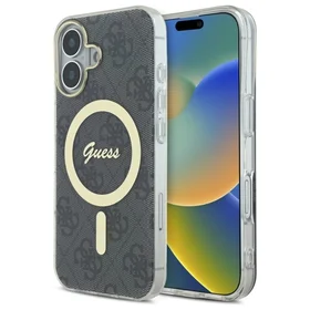 Guess IML 4G Magnetinis dėklas iPhone 16 Plus - juodas