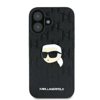 Karl Lagerfeld Monograma Karl Galva Smeigtukas iPhone 16 Dėklas - Juodas