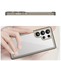 Dėklas telefonui (m) su gelio rėmeliu Samsung Galaxy S25 Ultra - skaidrus juodas (m)