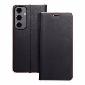 LUNA Book Gold dėklas telefonui SAMSUNG S24 FE juodas