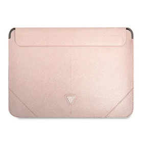 Guess Saffiano Triangle Logo dėklas 16" nešiojamam kompiuteriui - rožinis