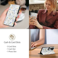Tech-Protect Wallet dėklas telefonui Samsung Galaxy A26 5G - su ramunėlėmis ir lapais