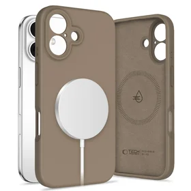 Tech-Protect Skysto silikono magnetinis dėklas telefonui iPhone 16 - rudas (m)
