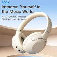 Rock Ausinės O3 ANC bluetooth šviesiai pilkos