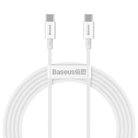 Baseus CATYS-C02 USB-C - USB-C PD QC FCP kabelis 100W 5A 2m baltas