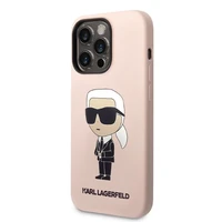 Karl Lagerfeld Silikoninis Ikonik dėklas telefonui iPhone 14 Pro Max - rožinis