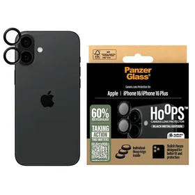 PanzerGlass Hoops Juodas Objektyvo apsauga iPhone 16 6.1" / 16 Plus 6.7" 1283